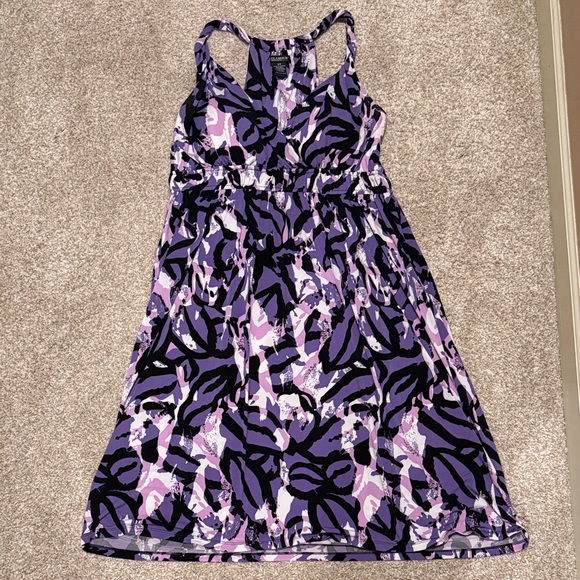 Glamour Dresses & Skirts - Glamour Abstract Purple and Black Midi Dress